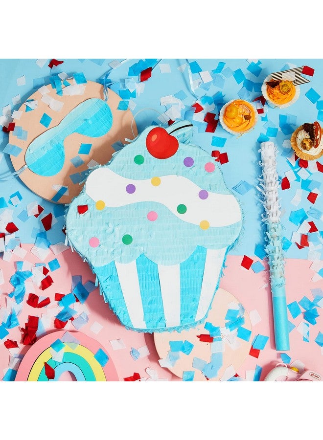 Sosation 15.7 Inch Cupcake Pinata For Birthday Party Supplies With Stick Blindfold And Confetti For Kids Girls Baby Shower Candy Donut Ice Cream Pinata Party Supplies Hawaii Party Decoration Prop (Adorable) - Image 3