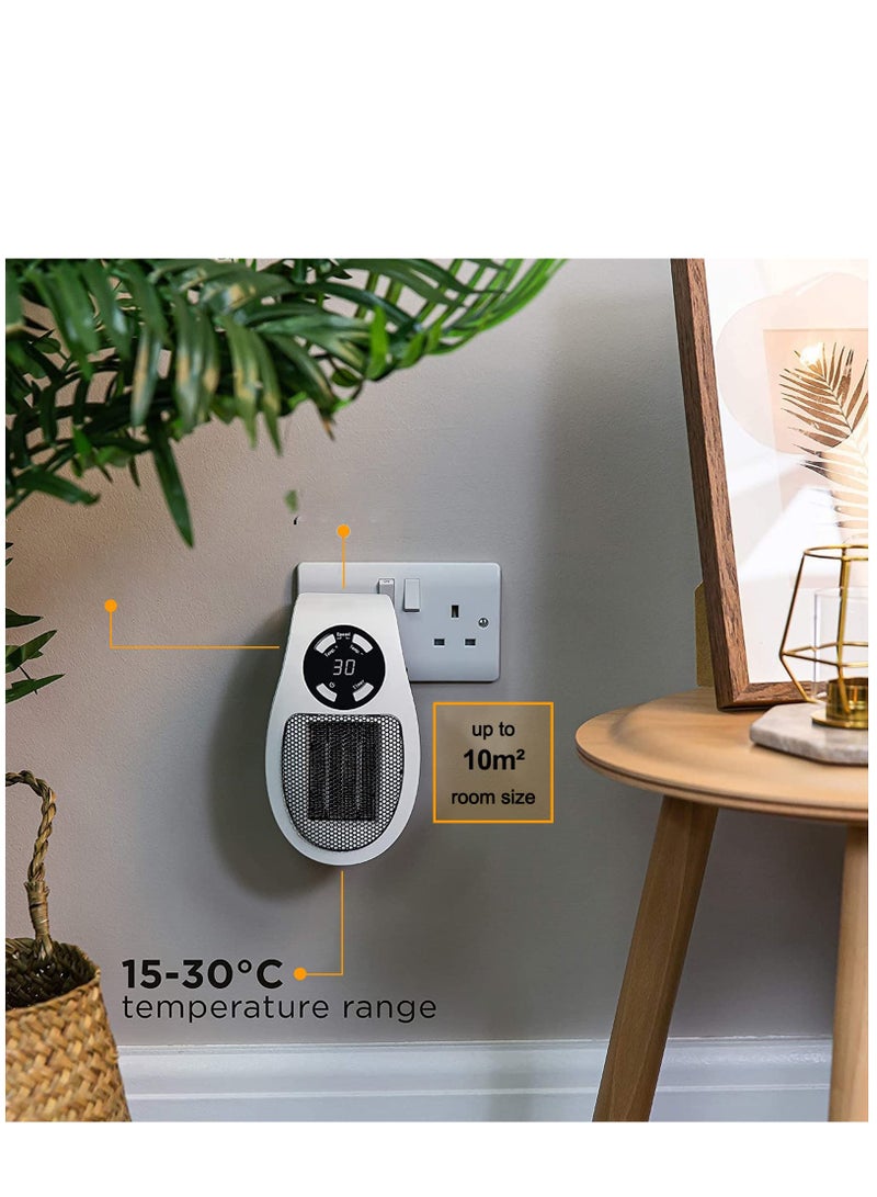 Excefore In Heater for Indoor Use Fast Heating Wall Space Heater Low Wattage Heater with Thermostat Led Display for Home Office Bathroom Indoor Use - Image 2