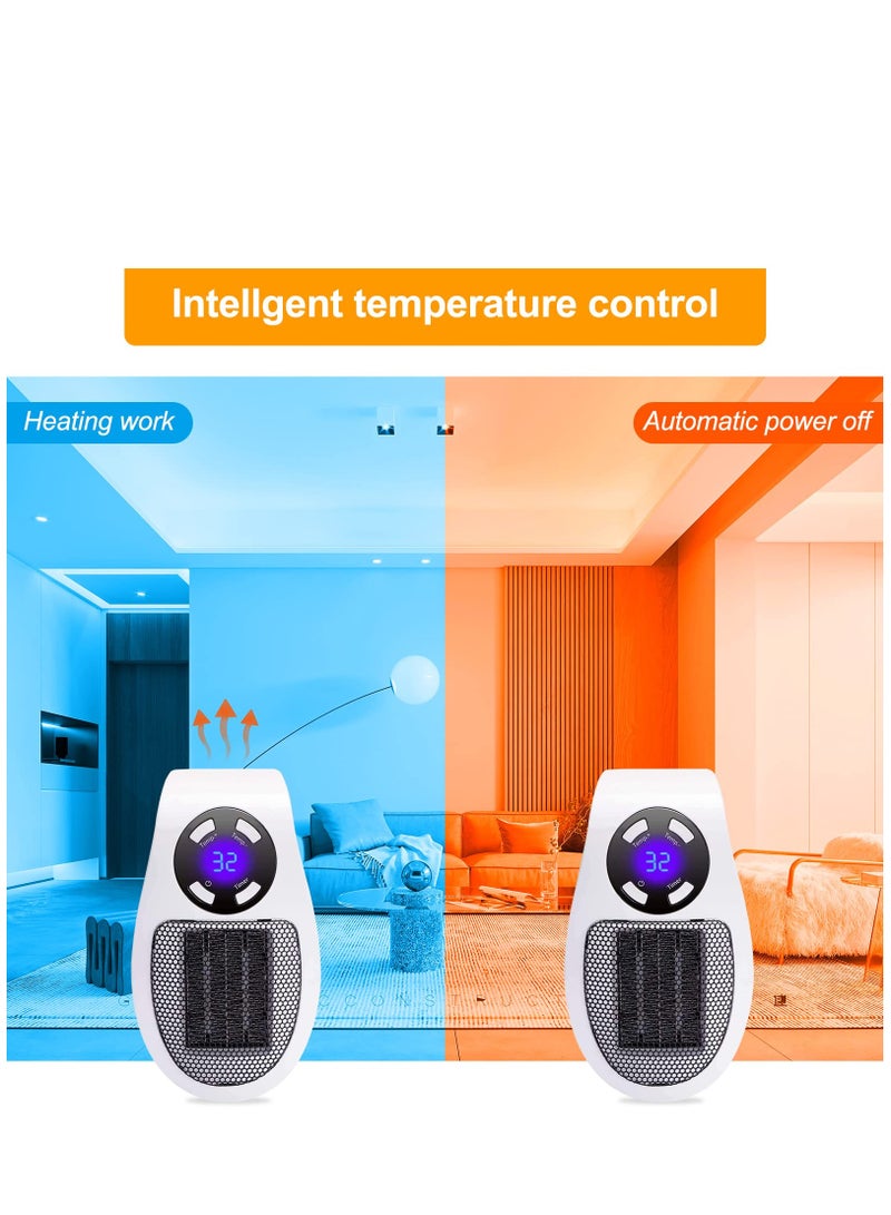 Excefore In Heater for Indoor Use Fast Heating Wall Space Heater Low Wattage Heater with Thermostat Led Display for Home Office Bathroom Indoor Use - Image 4