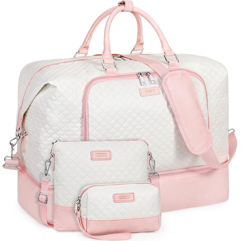 TIBES Travel Weekender Bag for Women, 21" Overnight Bag with Shoe Compartment 50L Large Travel Duffel Bag Carry On Tote for Weekend, Overnight, Business Trips, Water Resistant - Image 1
