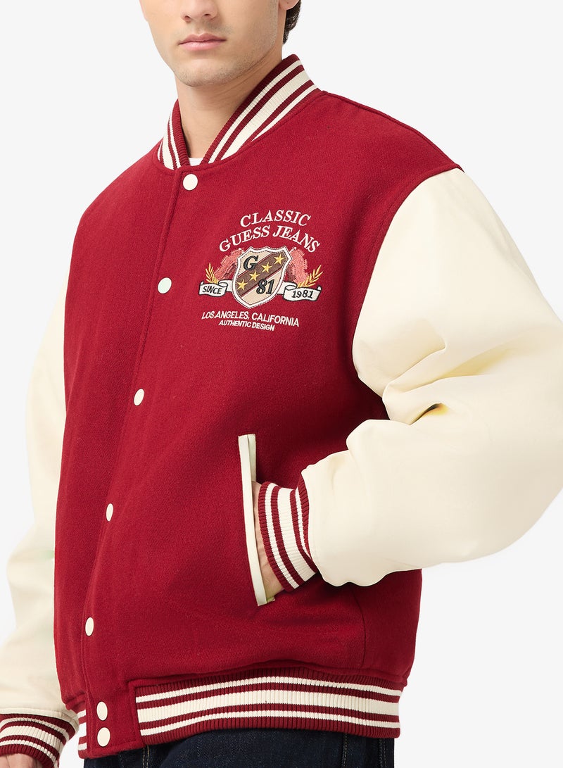 GUESS Letterman Bomber Jacket - Image 3