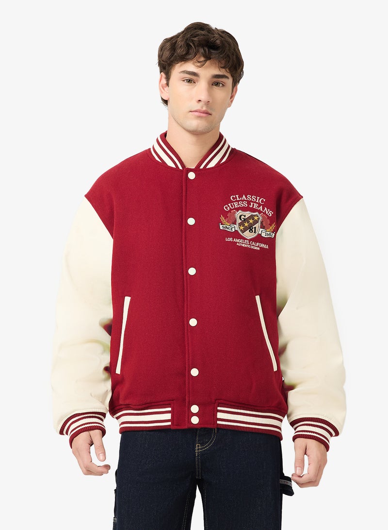 GUESS Letterman Bomber Jacket - Image 1