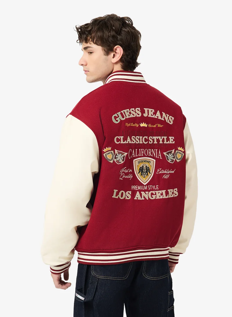 GUESS Letterman Bomber Jacket