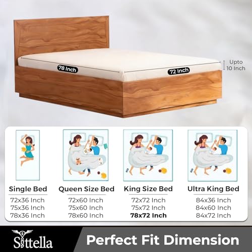 SITTELLA®78 x 72 Inches (6.5 × 6 feet) 100% Waterproof Premium Cotton Mattress Protector | Hypoallergenic, Breathable & Ultra-Soft Fitted Bed Protector King Size- Brown - Image 2
