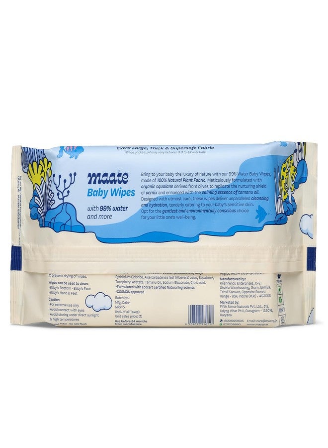 Maate Baby Wipes (Pack of 5, 360 Wipes) | Soothing & Hypoallergenic | Infused With Plant Squalane, Tamanu Oil & Aloe Vera | & Hydrating | Wipe for Baby's | Paraben & Sulphate Free - Image 2