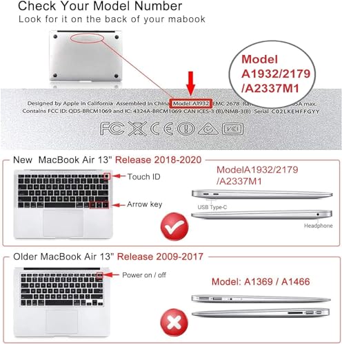 iCasso for MacBook Air 13 Inch Case 2018-2020 Release A2337 M1/A1932/A2179 with Retina Display Touch ID, Protective Hard Shell Case and Keyboard Cover for MacBook Air 13 - Abstract Scenery - Image 2