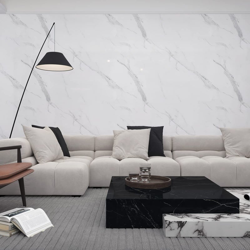 HOLOMEY Marble Contact Paper for Countertops Cabinets Waterproof 31x157 inch Glossy Marble Peel and Stick Wallpaper Self-Adhesive Counter Top Vinyl Wrap Removable Marble Wallpaper for Kitchen Bathroom - Image 5