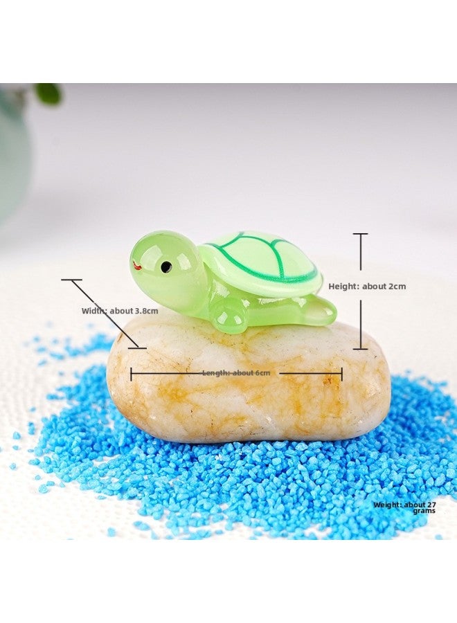 Diy Cream Glue Blind Bag Simulation Luminous Turtle Hairpin Patch Hand-made Pendant Resin Accessories Tide Play Micro Landscape-Color:Green-Specifications:Glow-in-the-dark Turtle  - Image 1