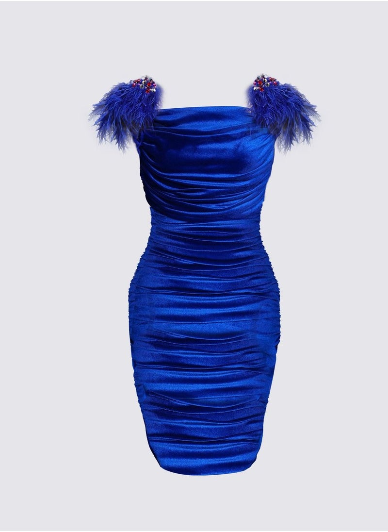 NIVA FASHION HOUSE - Desire - Velvet Gathered Bodycon Dress - Image 1