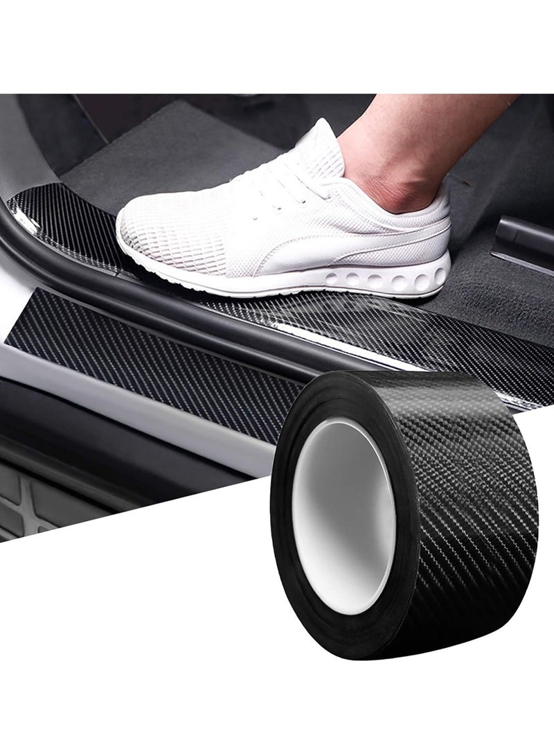 رات سو ألياف الكربون ملصقة سيارة واقي أبواب مصد غطاء سيارة ألياف كربونية غشاء ذاتي اللصق مضاد التصادم فيلم يناسب معظم السيارات 7x500 سم - Image 1