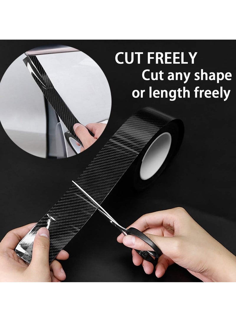 رات سو ألياف الكربون ملصقة سيارة واقي أبواب مصد غطاء سيارة ألياف كربونية غشاء ذاتي اللصق مضاد التصادم فيلم يناسب معظم السيارات 7x500 سم - Image 2