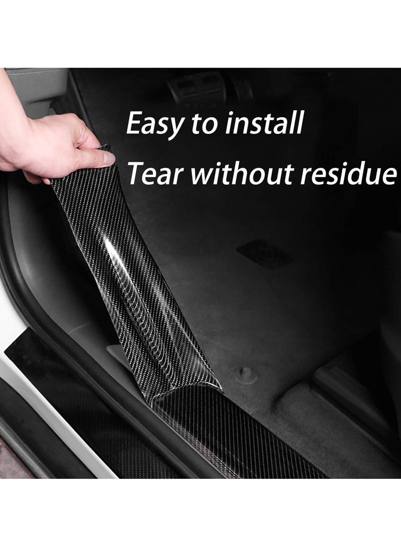 رات سو ألياف الكربون ملصقة سيارة واقي أبواب مصد غطاء سيارة ألياف كربونية غشاء ذاتي اللصق مضاد التصادم فيلم يناسب معظم السيارات 7x500 سم - Image 4