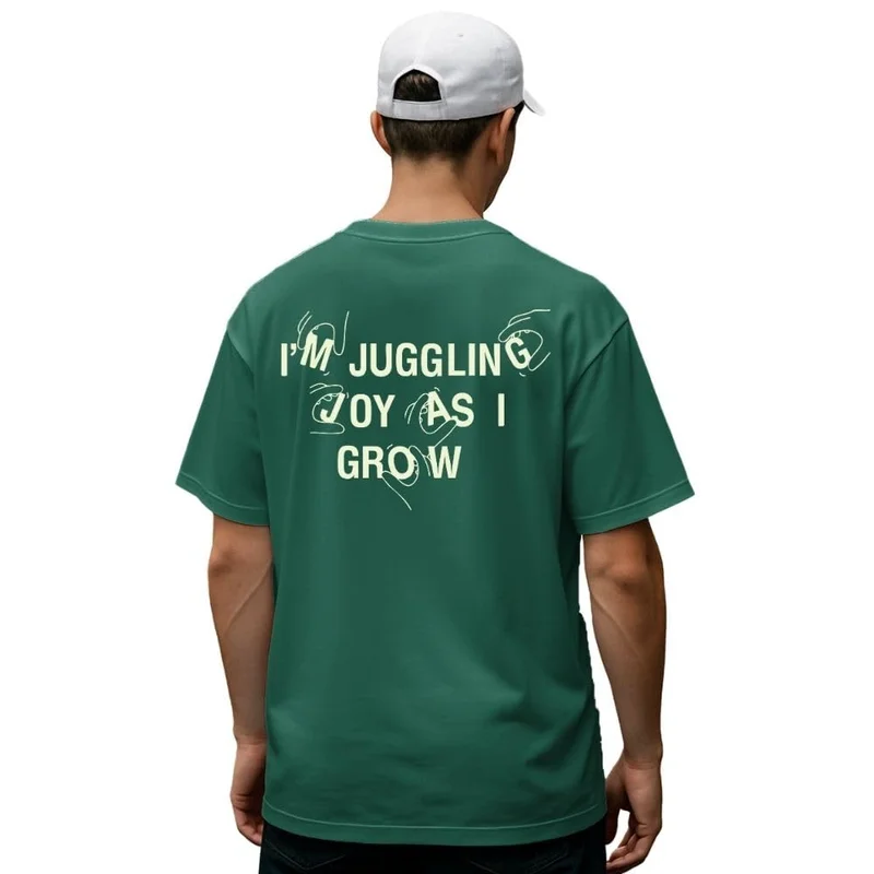NOBERO  Men's Oversized Graphic T-Shirt in Green for Men | Best Price UAE