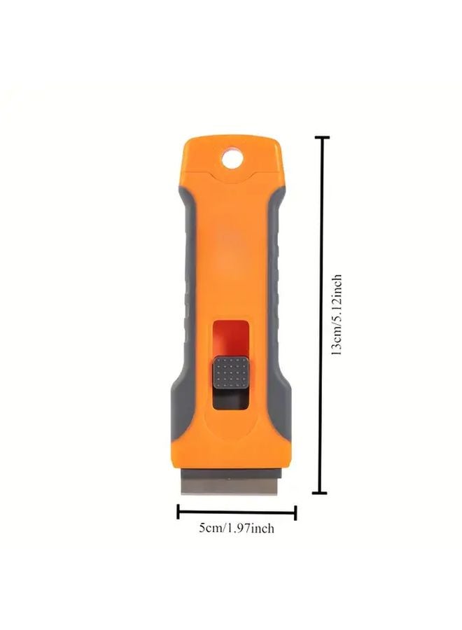 Orange Heavy Duty 10 Blade Scraper Tool For Oven Glass Stove Top Car Stains - Image 1