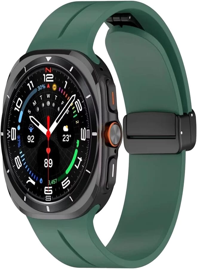 Next Next Store Compatible with Samsung Galaxy Watch 7 Ultra 47mm (2024), Soft Silicone Magnetic Closure Adjustable Replacement Sport Strap - for Men Women