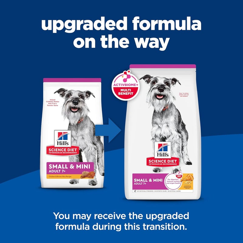 Hills Science Diet Small  Mini Senior Adult 7 Small  Mini Breeds Senior Premium Nutrition Dry Dog Food Chicken Brown Rice  Barley 45 lb Bag - Image 2