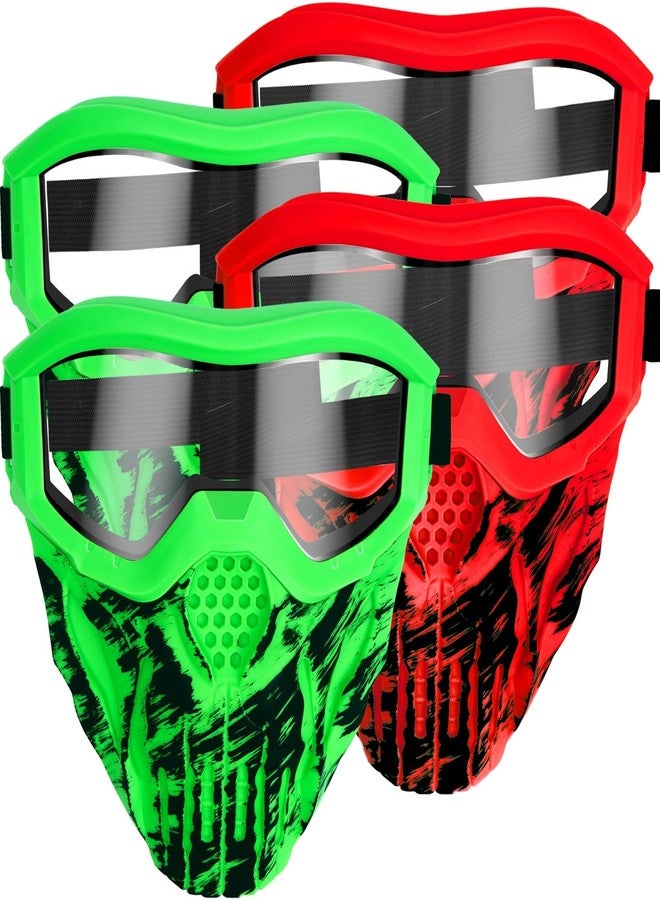 Surper 4 Pack Upgraded Tactical Mask with Goggles Compatible with Nerf Rival, Apollo, Zeus, Khaos, Atlas, & Artemis Blasters Rival Mask - Image 1