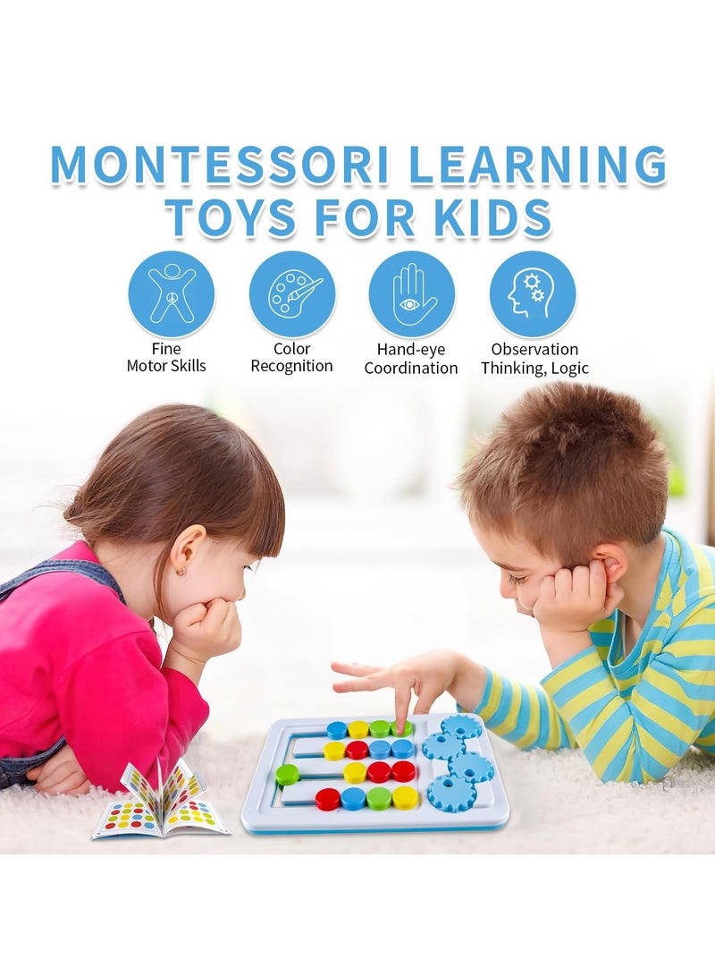 SOLARAE Color Matching Puzzle Toys, Montessori Learning Toys & Color Sorting Early Education, STEM Toys Brain Teasers Game, Travel Learning Gift Toys for Kids Ages 3 +, Brain Teasers Logic Game - Image 2