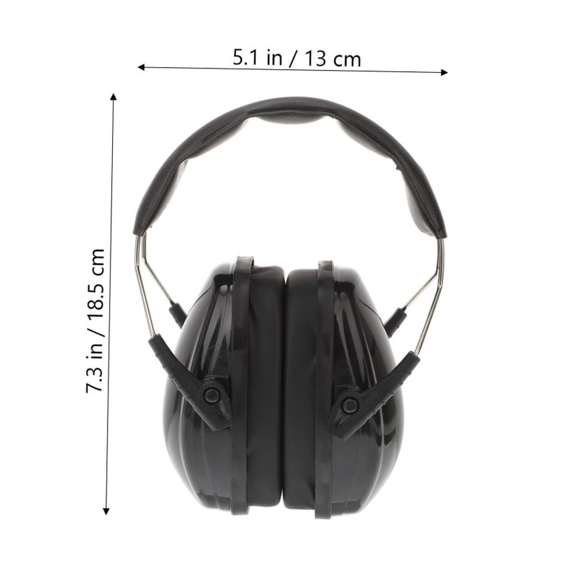 Black Noise Canceling Ear Muffs Headphones Safety Ear Protection Sound Reducing Earmuffs - Image 3