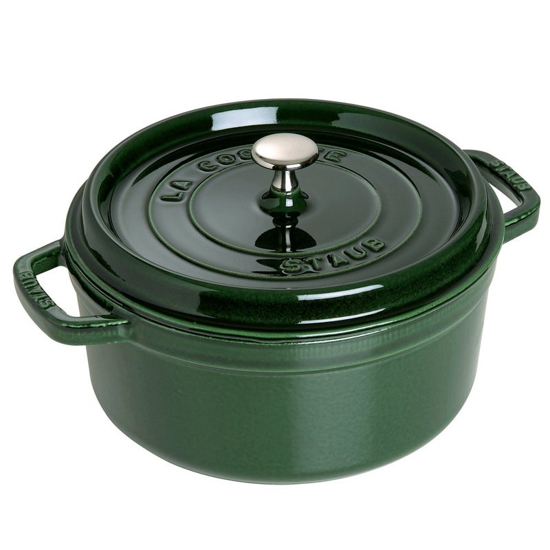 STAUB Staub Cast Iron 275qt Round Cocotte  Basil Made in France 