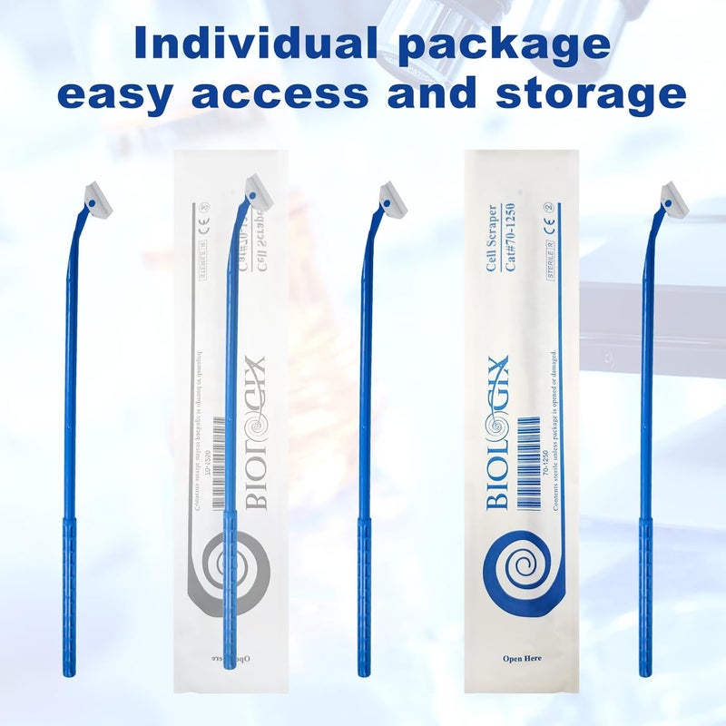 CryoKing Store بيولوجيكس 200 قطعة مكشطة ثقافة الخلايا، مقبض مكشطة خلايا متعدد الوضعيات 24 سم، معقم، معبأ بشكل فردي، بولي إيثيلين، غير مسبب للحمى - Image 4