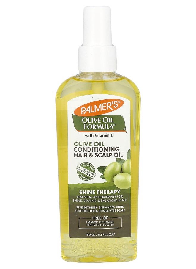 PALMER'S - Olive Oil Formula® with Vitamin E Conditioning Hair & Scalp Oil Shine Therapy 5.1 fl oz (150 ml) - Image 1