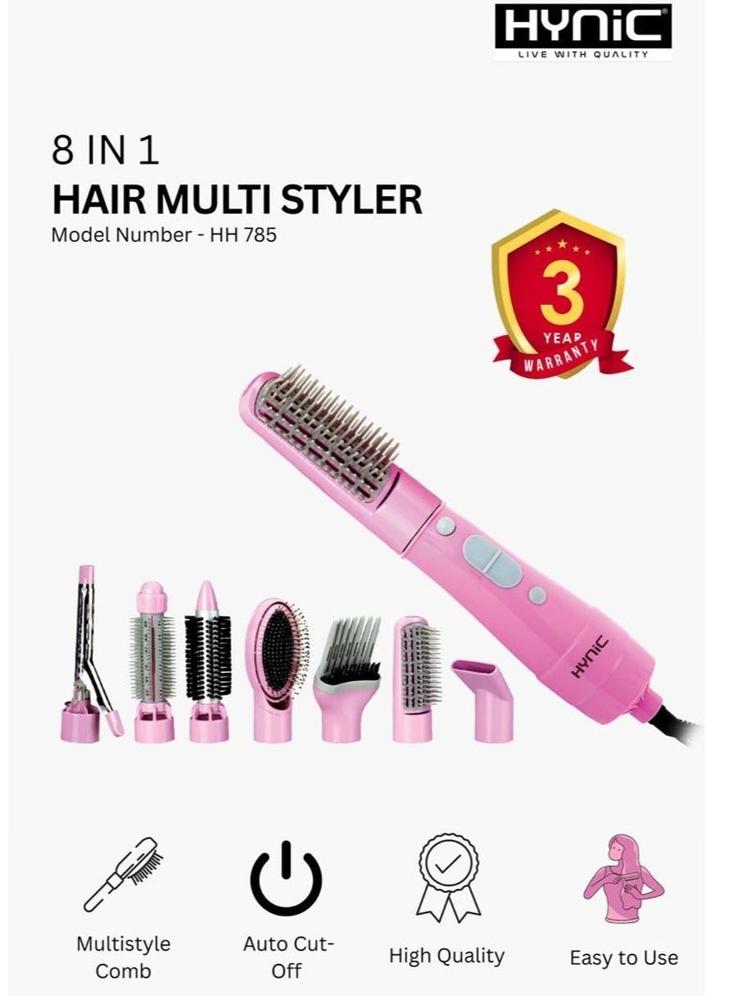 Hynic Hair Styler 8 in 1 | Curler & Straightener Combo | Hair Dryer, Styling Brush & Volumizer | Home Salon Hair Styling Tool | Constant Temperature & Anion Technology | 3 Year Warranty - Image 1