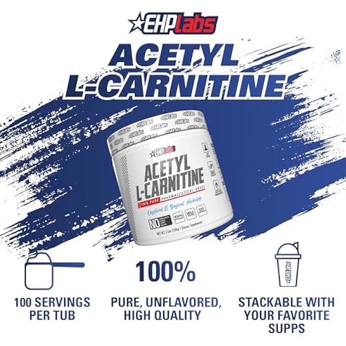 EHP Labs Acetyl L Carnitine Powder - Supports Natural Energy Production, Assists in Healthy Brain Function, Supports Heart Health, Vegan, Gluten Free, Non GMO - 100 Servings - Image 3