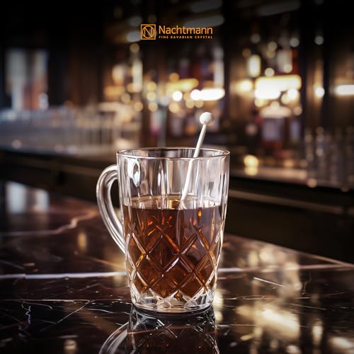 Nachtmann Noblesse 11.7oz Hot Beverage Glasses (Set of 2) - 4.5" Crystal Coffee Mugs for Tea, Cocoa - Diamond-Cut Drinkware Set - Dishwasher Safe, Durable & Stylish - Vintage Glass Collection - Image 5