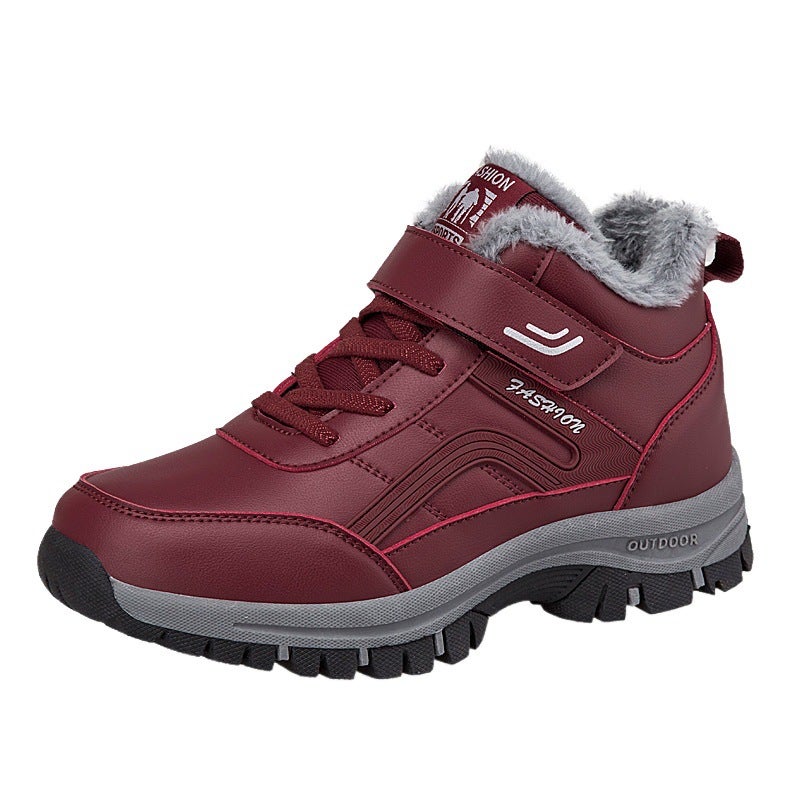 Women''s cotton-padded shoes winter fleece-lined warm old shoes thickened non-slip snow boots middle-aged and elderly walking shoes mother sneaker - Image 2