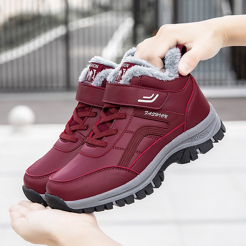 Women''s cotton-padded shoes winter fleece-lined warm old shoes thickened non-slip snow boots middle-aged and elderly walking shoes mother sneaker - Image 3