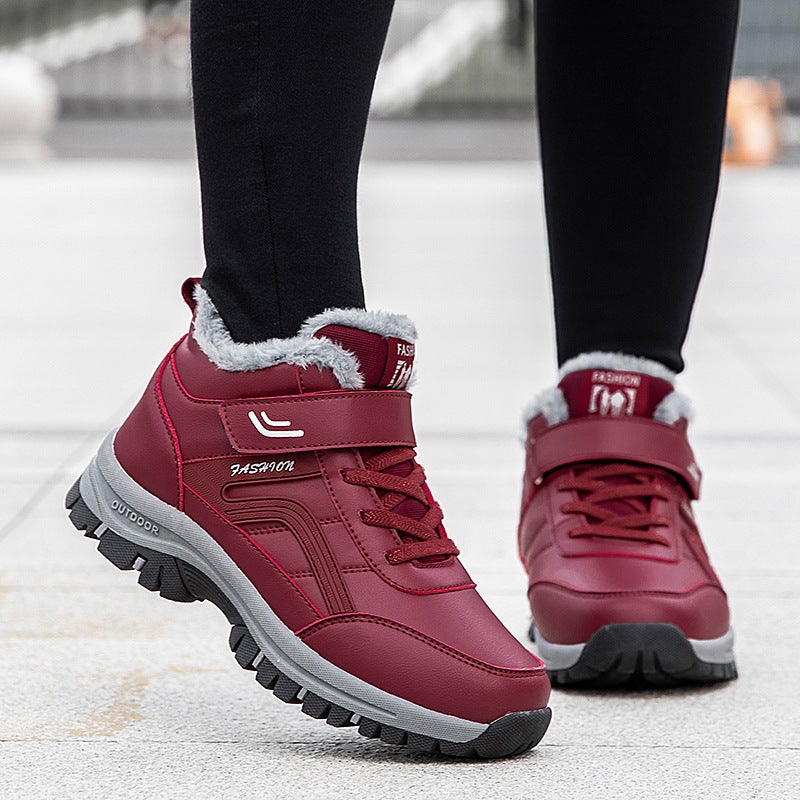 Women''s cotton-padded shoes winter fleece-lined warm old shoes thickened non-slip snow boots middle-aged and elderly walking shoes mother sneaker - Image 4