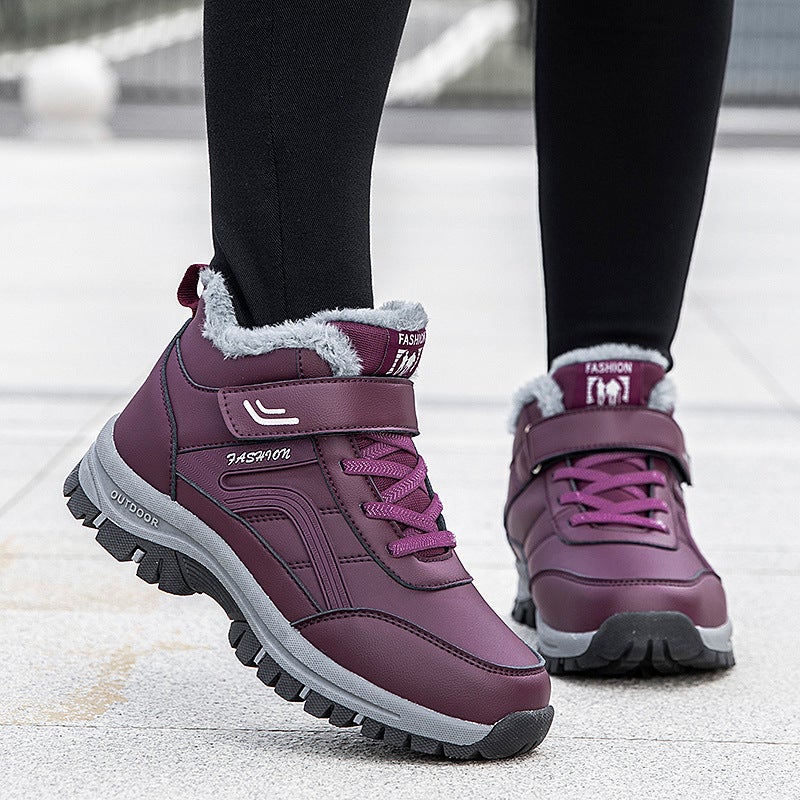 Women''s cotton-padded shoes winter fleece-lined warm old shoes thickened non-slip snow boots middle-aged and elderly walking shoes mother sneaker - Image 5
