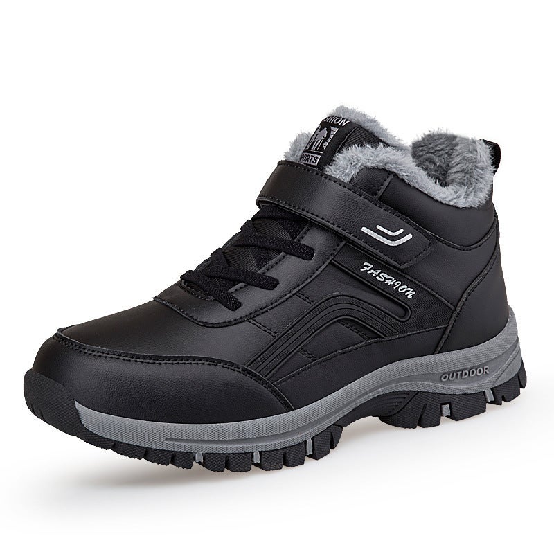 Women''s cotton-padded shoes winter fleece-lined warm old shoes thickened non-slip snow boots middle-aged and elderly walking shoes mother sneaker - Image 1