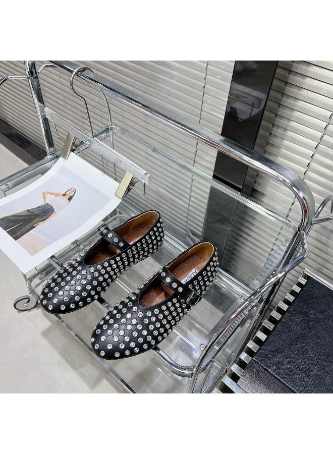 ALAIA PARIS Alaia White Studded Mary Jane Shoes