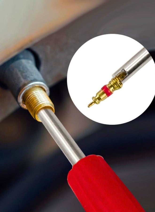 Chase Up Valve Core Remover With 20Pcs Schrader Valve Cores Dual Single Head Valve Core Remover Tire Repair Tool, Red, Cartool01 - Image 2