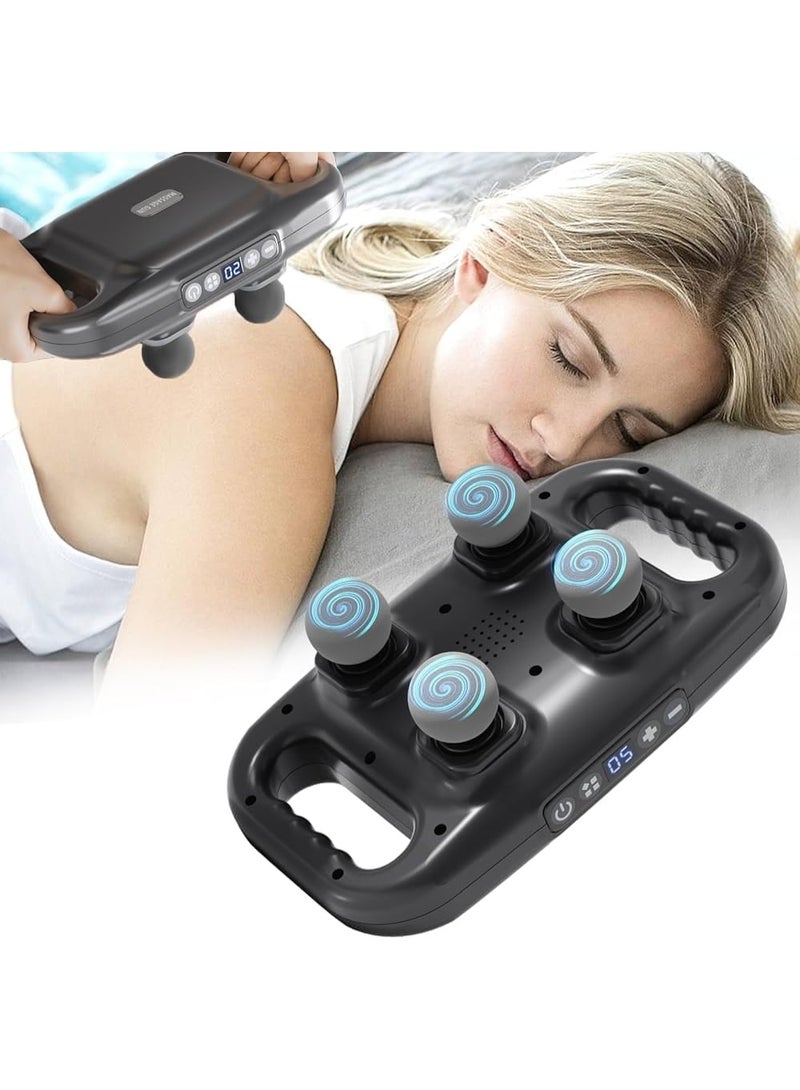 4-Head Massage Gun – Deep Tissue Muscle Massager with 20 Intensities & 6 Modes – Pain Relief for Back, Neck, Shoulders & Legs - Image 5