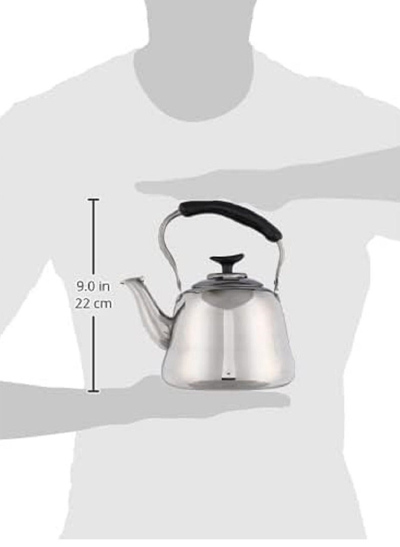 Stylish stainless steel tea kettle with internal strainer - 1 liter capacity. - Image 3