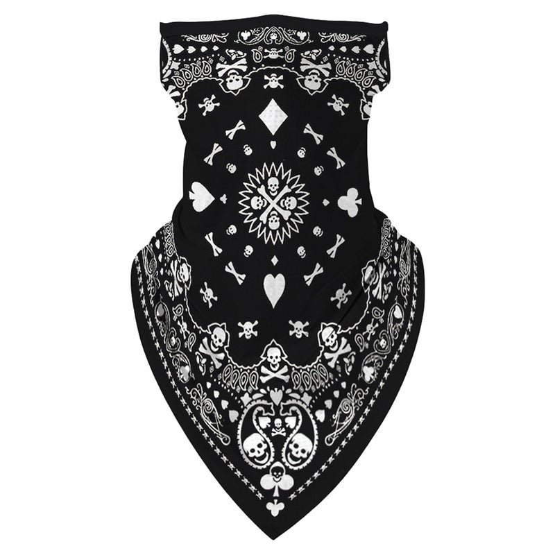 2 pcs Ear Hanging Sun-proof Triangle Scarf Totem Printing Hanging Ear Tube Scarf Breathable Headband (As Shown) - Image 2
