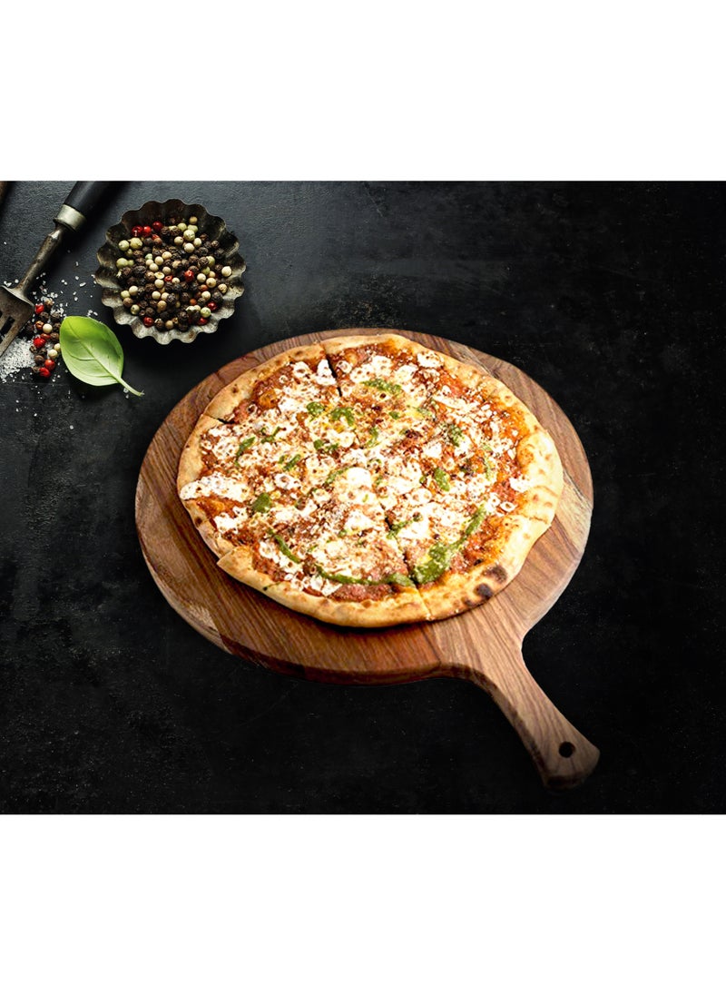 BILLI - Acacia Wooden Round Paddle Pizza Board - Image 1