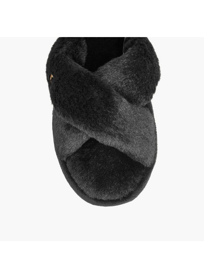Le Confort Women Textured Cross-Strap Bedroom Slippers  - Image 3