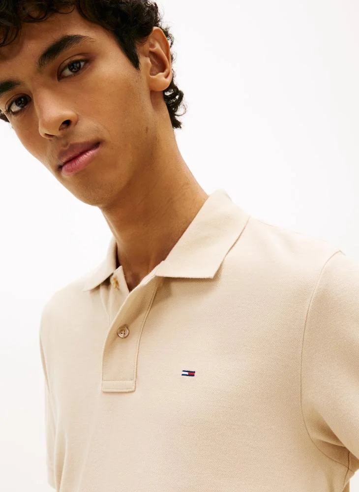 TOMMY JEANS  Hilfiger Flag Regular Fit Pique Polo Shirt for Men | Best Price UAE