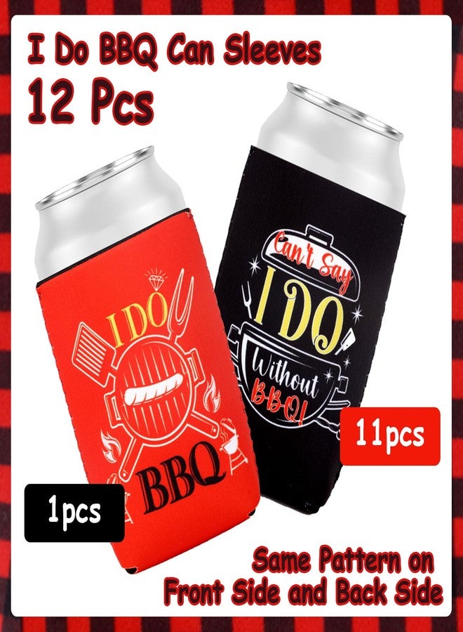 Serencatcher 12pcs I DO BBQ Decorations, BBQ Bachelorette Party Favors Can Coolers for Engagement Party, BBQ Wedding Favors Gift Can Sleeves for Bridal And Bridesmaid, BBQ Party Decorations - Image 2