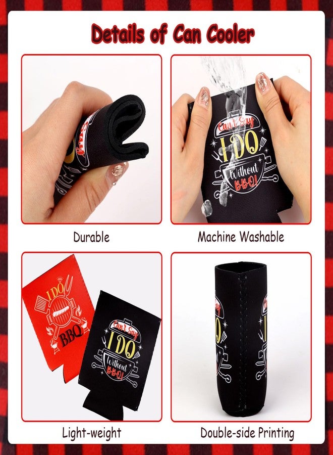 Serencatcher 12pcs I DO BBQ Decorations, BBQ Bachelorette Party Favors Can Coolers for Engagement Party, BBQ Wedding Favors Gift Can Sleeves for Bridal And Bridesmaid, BBQ Party Decorations - Image 3