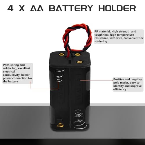 WMYCONGCONG 6 PCS 4 x 1.5V AA Battery Holder Case Box with Black Red Wire Leads - Image 3