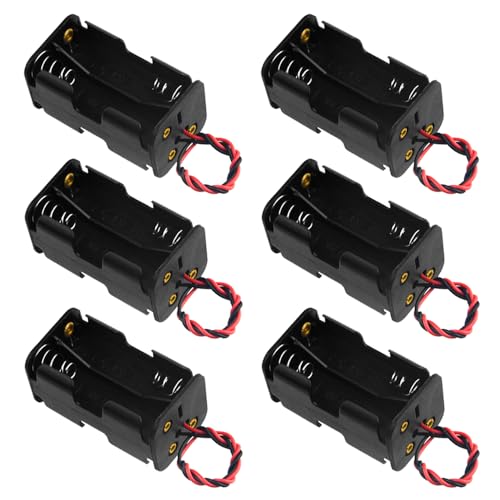 WMYCONGCONG 6 PCS 4 x 1.5V AA Battery Holder Case Box with Black Red Wire Leads - Image 1