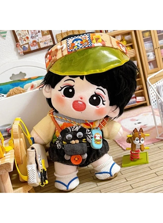 Xiao Zhan 20cm Cotton Flower Doll Xiao Wen Peach Fried Plush Toy Star Circle Personal Collection Naked Doll Small Gift-Specifications:20cm Ordinary Spot-Color:Xiao Dai Tao's Eye-opening Style (excluding Clothes)  - Image 5