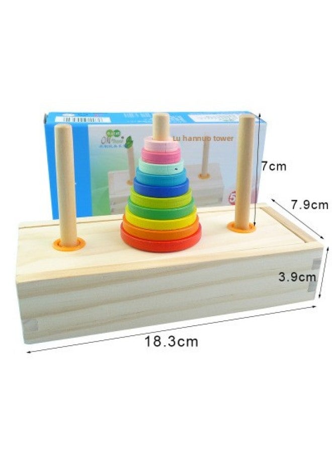 10-layer Tower Of Hanoi Wooden Toy Large 8-layer Tower Of Hanoi Toy Yizhile Children's Stacked Hanoi Tower Set