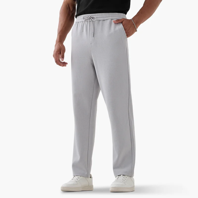 Iconic Regular Fit Pants with Drawstring Closure and Pockets