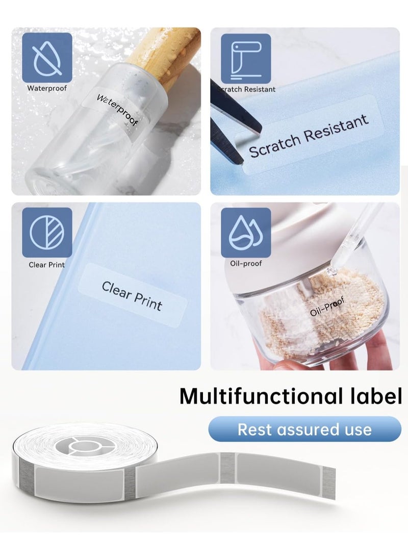 D11/D110/D101 Waterproof Transparent Thermal Label Paper for Barcode Printing 14*50mm